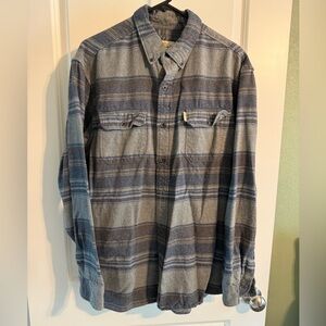 Men's Blue and Gray Plaid Shirt